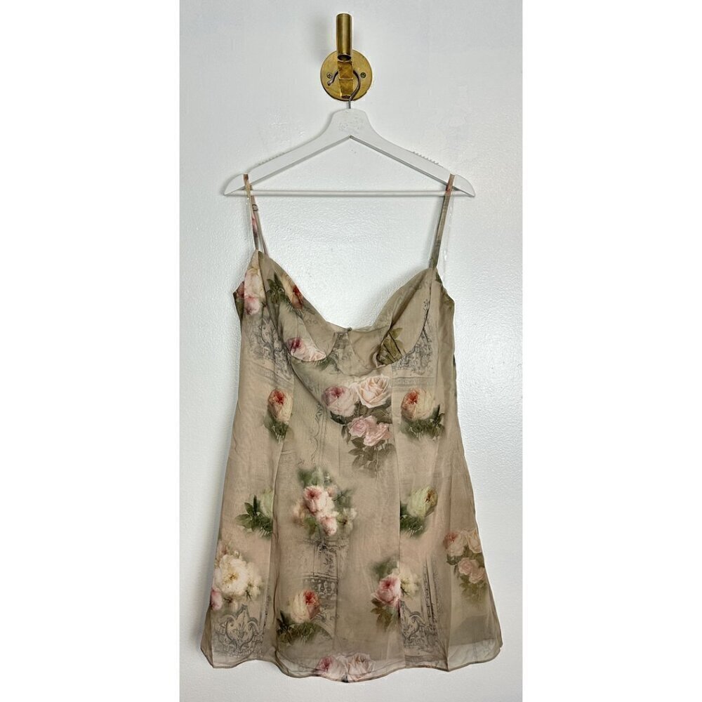 HOUSE OF CB Christiana Floral Minidress in Vintage Floral Size Large+ (Plus Cup) - Picture 3 of 12